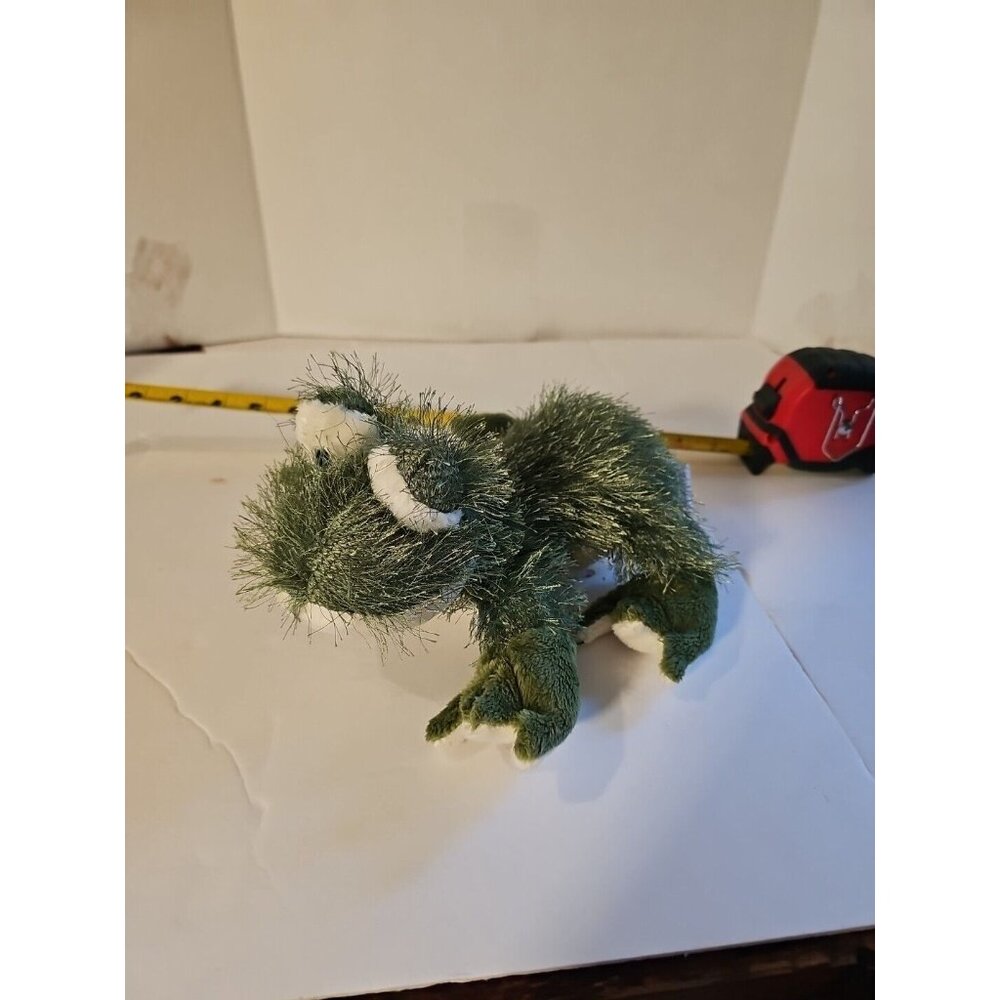 Ganz Fuzzy Furry Frog Plush‎ Stuffed Animal Toy Small 8" Green